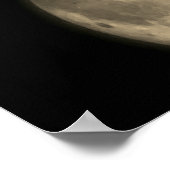 ウルフハウリングフルムーンナイトヴィンテージセピア ポスター (角)