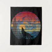 ウルフハウリング抽象芸術スタイル タペストリー (正面)