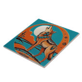 ウルフハウルサウスウエストサウスウエストオレンジターコイズ タイル (側面)