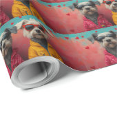 ウルフハウンドとハートバラバレンタインデー ラッピングペーパー (ロールコーナー)