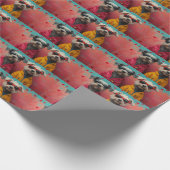 ウルフハウンドとハートバラバレンタインデー ラッピングペーパー (角)