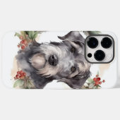 ウルフハウンドのクリスマスリース  お祭り気分な愛犬 Case-Mate iPhoneケース (裏面 (横))