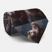 ウルフハウンドウィズサンタクロースフェスティバルクリスマス ネクタイ (ロール)