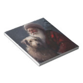 ウルフハウンドウィズサンタクロースフェスティバルクリスマス ノートパッド (アングル)