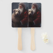 ウルフハウンドウィズサンタクロースフェスティバルクリスマス ハンドファン (正面&裏面)