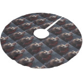 ウルフハウンドウィズサンタクロースフェスティバルクリスマス ブラッシュドポリエステルツリースカート (アングル)