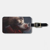 ウルフハウンドウィズサンタクロースフェスティバルクリスマス ラゲッジタグ (正面横)