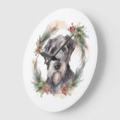 ウルフハウンドクリスマスリースフェスティバルカップ ラージ壁時計 (傾斜)