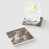 ウルフハウンドドッグクリスマスフェスティバル ストーンコースター (横)