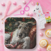 ウルフハウンドドッグクリスマスフェスティバル ペーパープレート (パーティー)