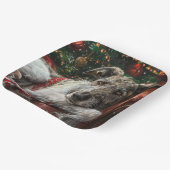 ウルフハウンドドッグクリスマスフェスティバル ペーパープレート (傾斜あり)