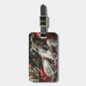 ウルフハウンドドッグクリスマスフェスティバル ラゲッジタグ (正面縦)