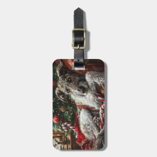 ウルフハウンドドッグクリスマスフェスティバル ラゲッジタグ (正面縦)