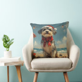 ウルフハウンドドッグクリスマスヴィンテージビーチ クッション (椅子)