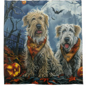 ウルフハウンドハロウィン不気味 シャワーカーテン (正面)