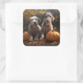 ウルフハウンドパピーオータムデライトカボチャ スクエアシール (バッグ)