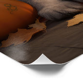 ウルフハウンドパピーオータムデライトカボチャ ポスター (コーナー)