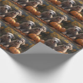 ウルフハウンドパピーオータムデライトカボチャ ラッピングペーパー (角)