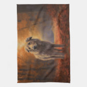 ウルフハウンド紅葉秋インスパイア キッチンタオル (縦)