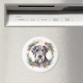 ウルフハウンド クリスマスリース 祝祭の犬 マグネット (インサイチュ (食洗機))