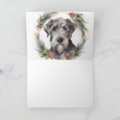 ウルフハウンド クリスマス リース クリスマスの愛犬 カード (内部)