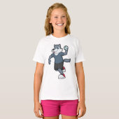 ウルフハンドボール選手ハンドボール Tシャツ (正面フル)