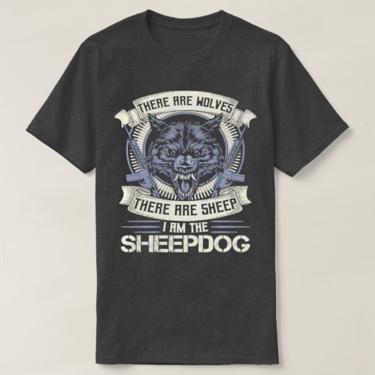 ウルフバイクもしくは自転車に乗る人オートバイポリス Tシャツ (デザイン正面)