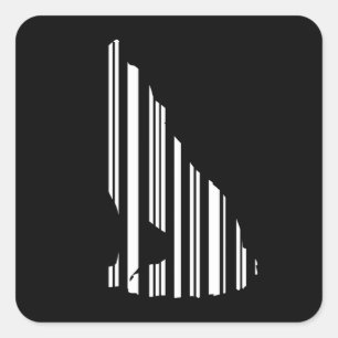ウルフバーコードハウルバーコードパターンデザイン スクエアシール