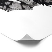 ウルフパックトライバルグラフィックブラックとホワイトオオカミ ポスター (角)