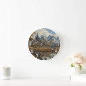 ウルフパックバイザレイク ラウンド壁時計 (ホーム)