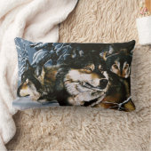 ウルフパック冬 ランバークッション (ブランケット)