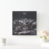 ウルフパック スクエア壁時計 (ホーム)