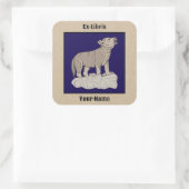 ウルフパップハウリング蔵書票 スクエアシール (バッグ)