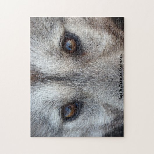 ウルフパップパズルパーソナライズされたウルフアイギフト ジグソーパズル (縦)