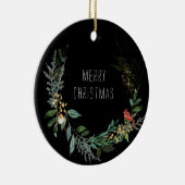 ウルフパーソナライズされたアートとクリスマスウィンターシーン セラミックオーナメント (右)