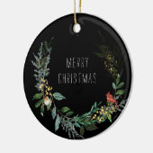 ウルフパーソナライズされたアートとクリスマスウィンターシーン セラミックオーナメント (左)