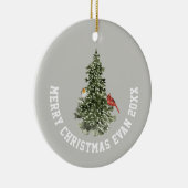 ウルフパーソナライズされたアートとクリスマスウィンターシーン セラミックオーナメント (右)