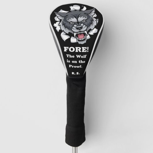 ウルフパーソナライズされたゴルフクラブカバー ゴルフヘッドカバー (正面)