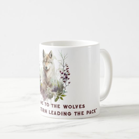 ウルフパーソナライズされた引用文コーヒーマグ コーヒーマグカップ (正面右)
