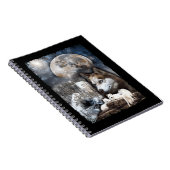 ウルフファミリームーンウィンターマウンテンオオカミ ノートブック (右側)