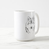 ウルフファンキーヘッド顔スケッチ コーヒーマグカップ (正面右)