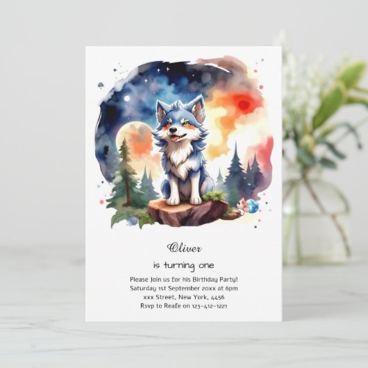 ウルフファースト誕生日招待状 招待状 (スタンド正面)