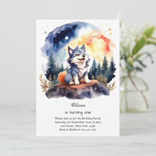 ウルフファースト誕生日招待状 招待状 (スタンド正面)