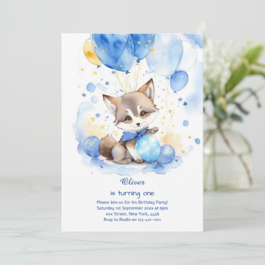 ウルフファースト誕生日招待状 招待状 (スタンド正面)