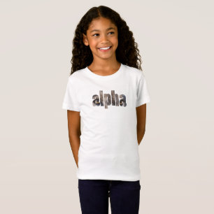ウルフフォトワイルドライフ自然アルファタイポグラフィ Tシャツ