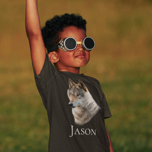 ウルフフォレストパーソナライズされたヘッドアートTシャツ Tシャツ