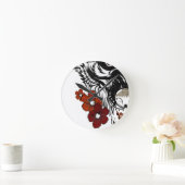 ウルフフラワータトヴィンテージ ラウンド壁時計 (ホーム)