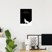 ウルフフルムーンナイトやる気を起こさせる勇気 ポスター (ホームオフィス)