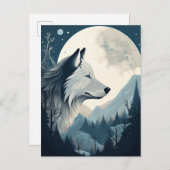 ウルフフルムーンマウンテンズファンタジー ポストカード (正面/裏面)