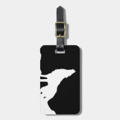 ウルフブラック&ホワイトアポップ・アートのート ラゲッジタグ (正面縦)